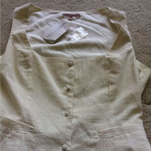 NWT Endless Rose Cream Sleeveless Button Vest Dress - Picture 4 of 9